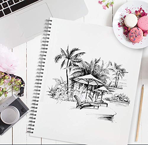 Artist’s Sketchbook Hardcover – 200Gsm Very Thick Paper – Large, Spiral Sketch Book For Drawing And Mixed Media – Sketch Pad, Art Book - 11.4 X16.5, 40 Sheets / 80 Pages #TOP1