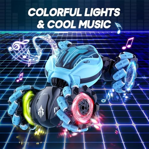 Image of Remote Control Go Kart Racing Cars Set, 2.4GHz Rechargeable RC Bumper Cars with LED Lights, Red and Blue, 2-Pack, with Ejecting Drivers, (Stunt Hand Gesture RC)