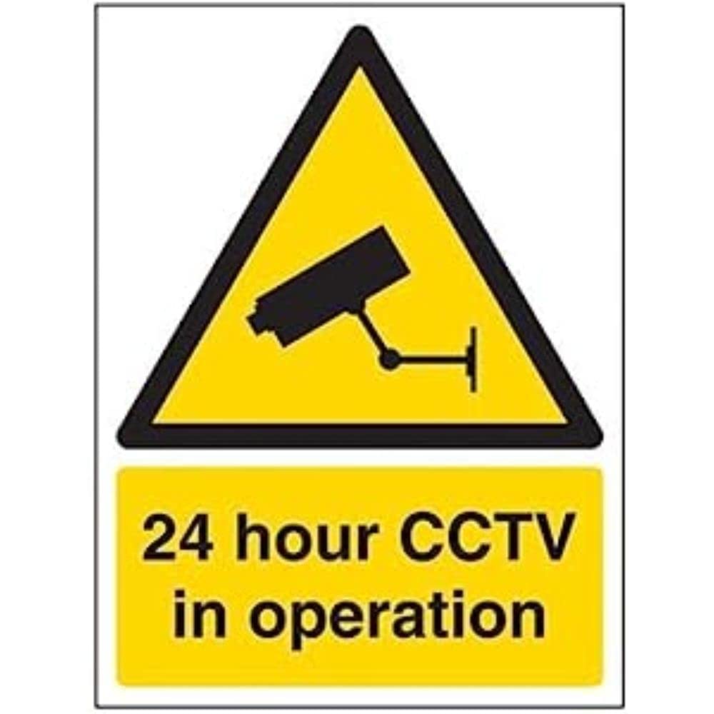 V Safety Security Notice, CCTV In Operation Sign - Portrait - 200mm x 300mm - Self Adhesive Vinyl