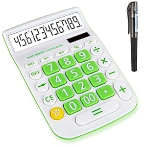 Calculators Desktop, Two Way Power Battery and Solar Desk Calculator, Big Buttons Easy to Press Used as Calculators for…