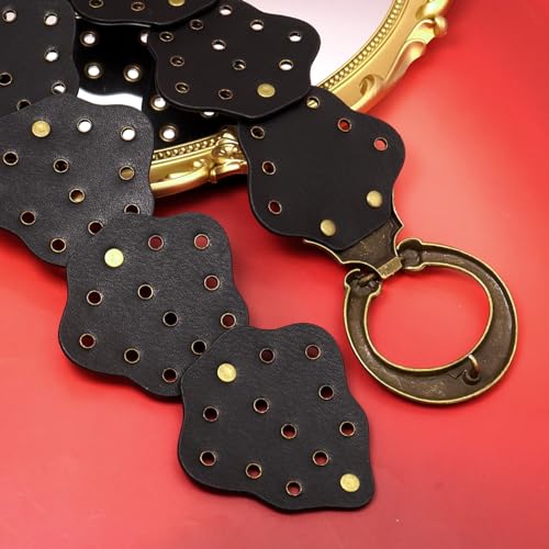 Hollow Disc Belts for Women Wide Leather Belts Boho Concho Waist Belts for Dresses 5