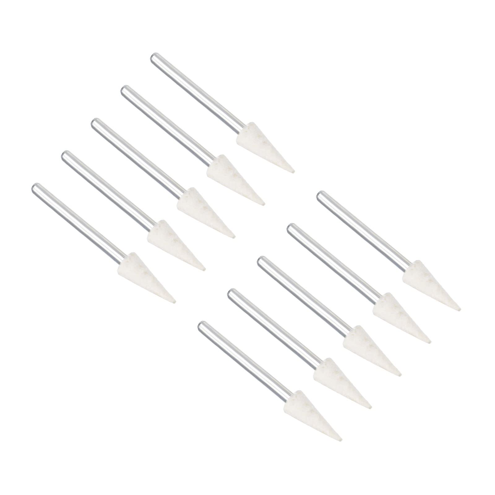 12pz Lana Feltro Montato Lucidatura Punte 6mm Diametro 1/8" Gambo Conico Lucidatura Testa