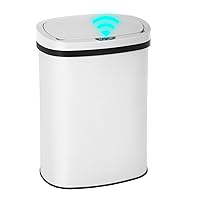 Vista 31 de PayLessHere Bote de basura de plástico de 13 galones Negro Tapa automática sin contacto con sensor de movimiento Bote de basura de cocina