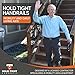 Hold Tight Handrails Steel Wall Mount Handrail - Heavy Duty Stair Railing for Decks, Porch, Mobile Homes, Short Stairway - Weatherproof & Non-Slip Powder Coated Finish - [18