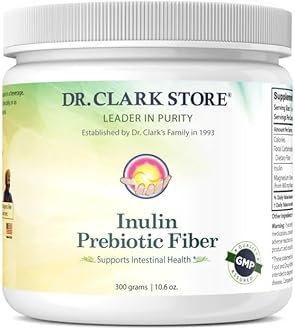 Dr. Clark Inulin Powder (FOS) – Prebiotic Soluble Fiber for Gut Health, 300g – Supports Digestive Health & Regularity