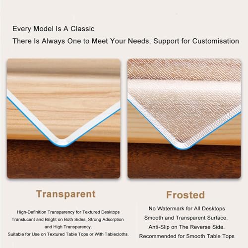 Protection table pvc nappe transparente repas famille bureau - 5