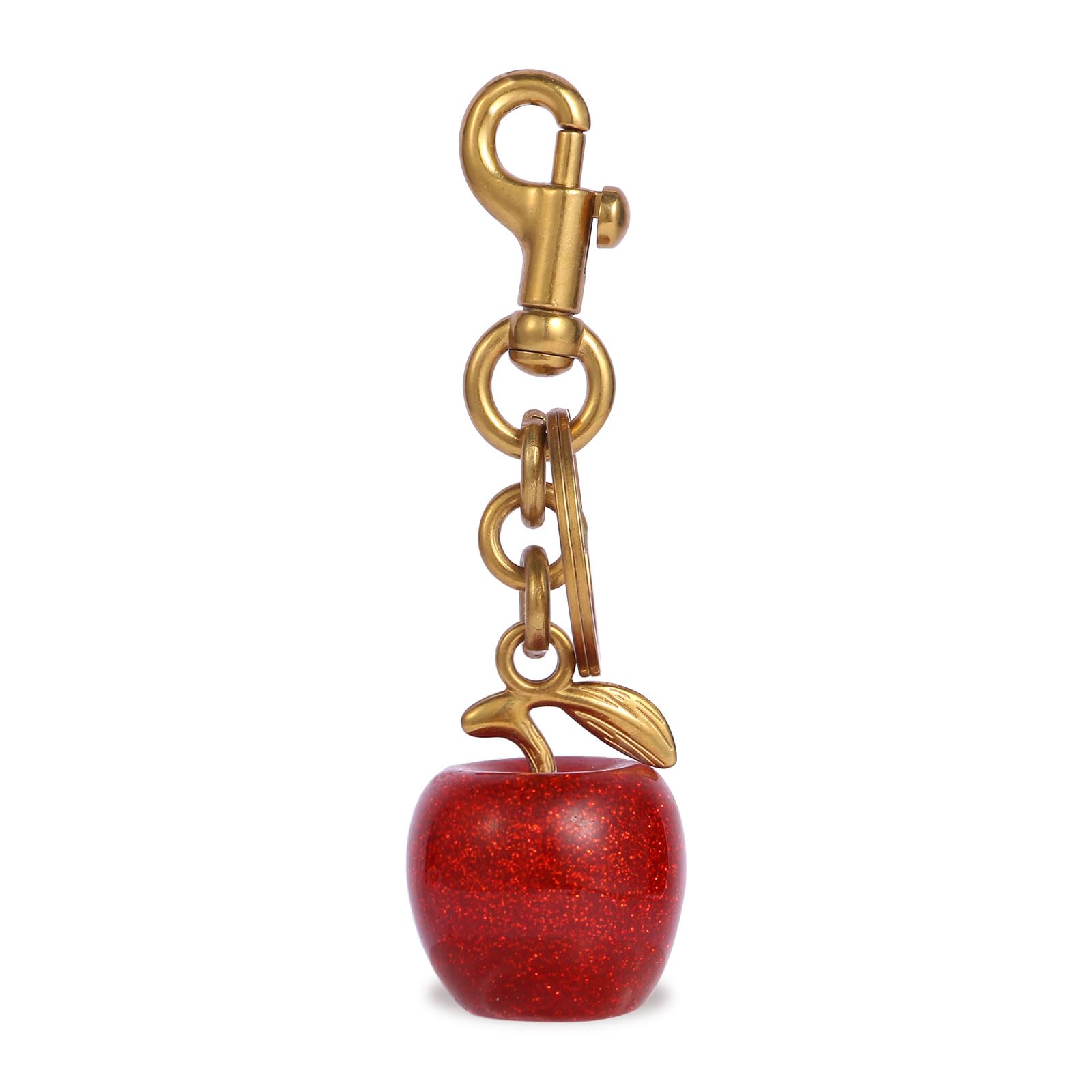 Antetek18K Gold Cherry Bag Charm For Purse Keychain Bag Charms For Handbags Accessory Red For womens