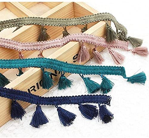 Duories Ruban Décoratif Avec Pompons De 12 Mm Pour Le Bricolage, Les Costumes, La Couture, La Décoration, Bleu