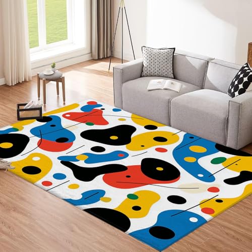 Tapis géométrique multicolore pour salon et salle à manger moderne