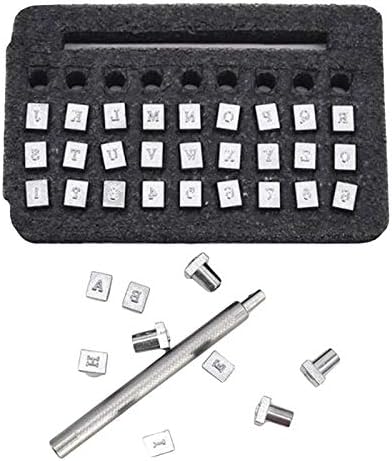 26pcs 26 English Letters Metal Stamp Set Leather Tools Leather Craft Alphabet Leather Stamping Printing Punch Tools - (Color: 3.3mm)