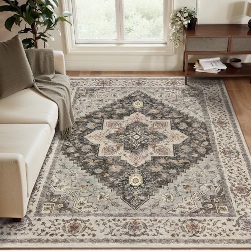 Image of Tangsoo 3x5 Washable Area Rugs, Farmhouse Non Slip Accent Rugs for Entryway