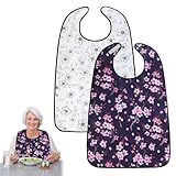 DUTIFUL Lätzchen für Erwachsene 2 Stück Latz für Erwachsene Senioren Mehrweg Waschbar Verstellbare Lätzchen für Senioren und Behinderte Männer Frauen