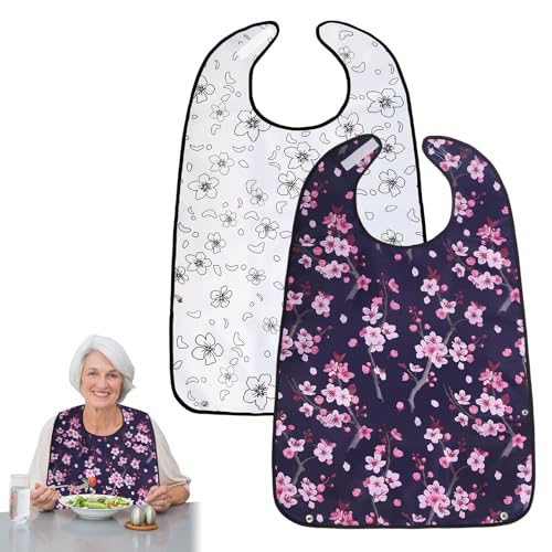 DUTIFUL Lätzchen für Erwachsene 2 Stück Latz für Erwachsene Senioren Mehrweg Waschbar Verstellbare Lätzchen für Senioren und Behinderte Männer Frauen