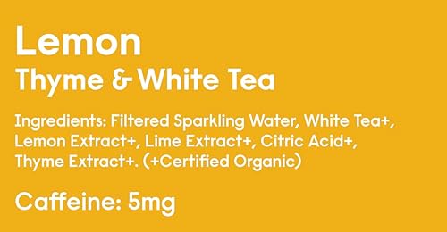 Miniatura 4 de Sound Agua con gas - Limón con tomillo y té blanco. Orgánico. Cero calorías. Cero azúcar. Sin OMG. Agua Seltzer limpia con cafeína. 12 onzas