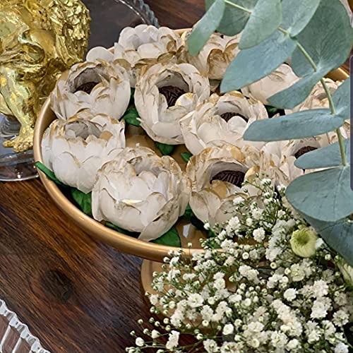 Truffilio Handmade Paper Truffle Wrappers, Truffle Liners, Truffle Cups For Baby Shower Bridal Shower Birthday Party Wedding - Pack Of 24 (Peony White Gold Trim) #TOP4