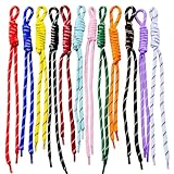 eswala Paracord Keychain Bag Charms Paracord Rope Keychain Bag Charm 12pcs Colorful Braided Code Charms for Purse Handmade Rope Key Chain Backpack Handbag Decoration Accessories