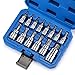 CASOMAN 14-Piece 1/4-Inch, 3/8-Inch & 1/2-Inch Drive Torx Bit Socket Set, T6-T60, Torque Bit Set, Torx Socket Set, CR-V & S2