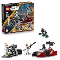 MANDALORIAN TOY FOR 6+ YEAR OLD BOYS AND GIRLS – Play out the epic stories from Star Wars: The Clone Wars with this LEGO Star Wars Siege of Mandalore Battle Pack 4 LEGO STAR WARS MINIFIGURES – Equip the 2 Mandalorian Super Commandos with 2 jetpacks a...
