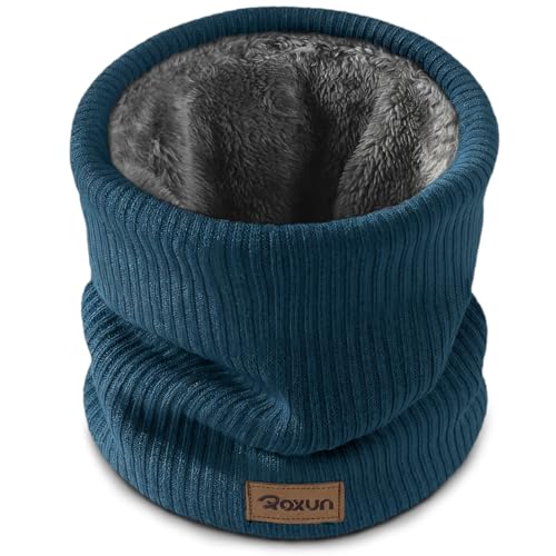 ROXUN Winter Neck Gaiter, Neck Warmer Cover Ski Gaiters for Men/Women Fleece Thick Elegant Stylish Deep Teal