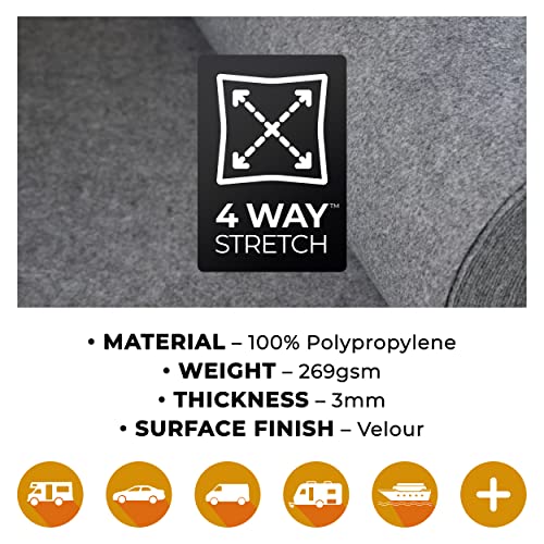 image for Trident Distributions 4 Way Super Stretch Lining Carpet for Camper Van