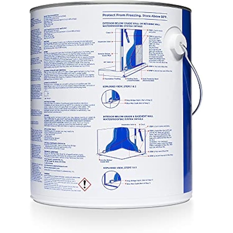 AMES BMX1RG 1 Gallon Blue Max Regular Liquid Rubber Waterproofer, Blue Liquid Rubber Waterproofer Interior and Exterior