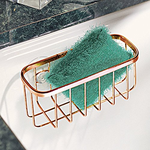 Porte-éponge pour évier iDesign en métal cuivre avec ventouses - 3