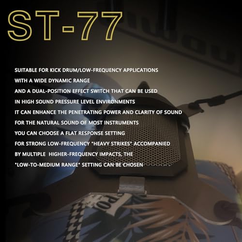 Image of Professional Kick Drum Mic with Stand, Supercardioid Drum Microphone with XLR Connector, Condenser Microphone with Switch, Two-Position EQ Switch, Rugged Metal Bass Drum Mic for Instrument