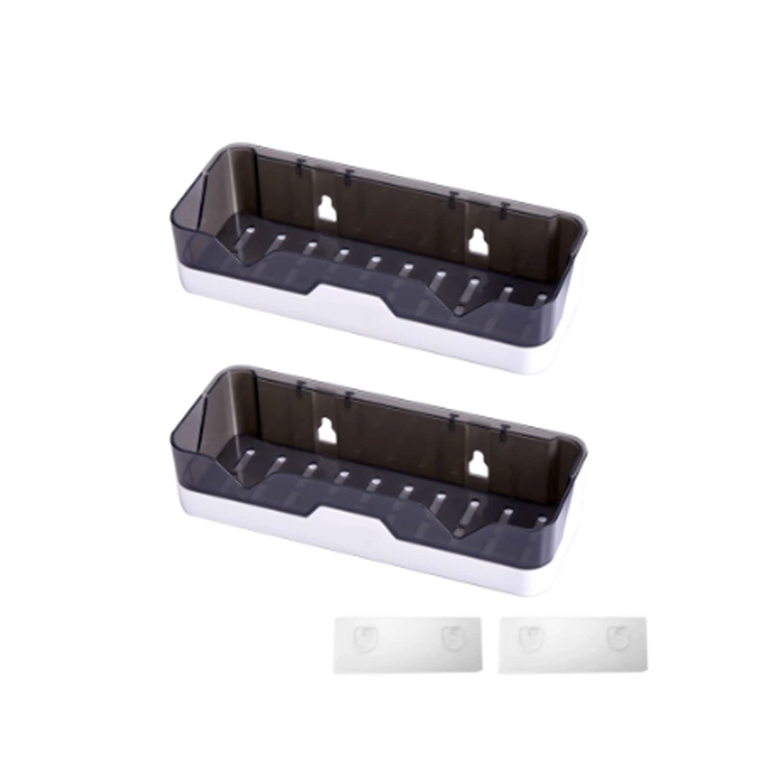 Pot and Pan Organizer 2pcs Drainage Design Shower Caddy Home Waterproof Floating Storage Tray No Drilling Wall Mounted