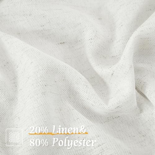 Image of LAMIT Light Filtering 63 inch Length Linen Curtains, Soft Linen Textured Rod Pocket Neutral Boho Drapes Window Treatment Panels for Living Room /Bedroom, 2 Panels Set, 42 x 63 Inch, Ivory White