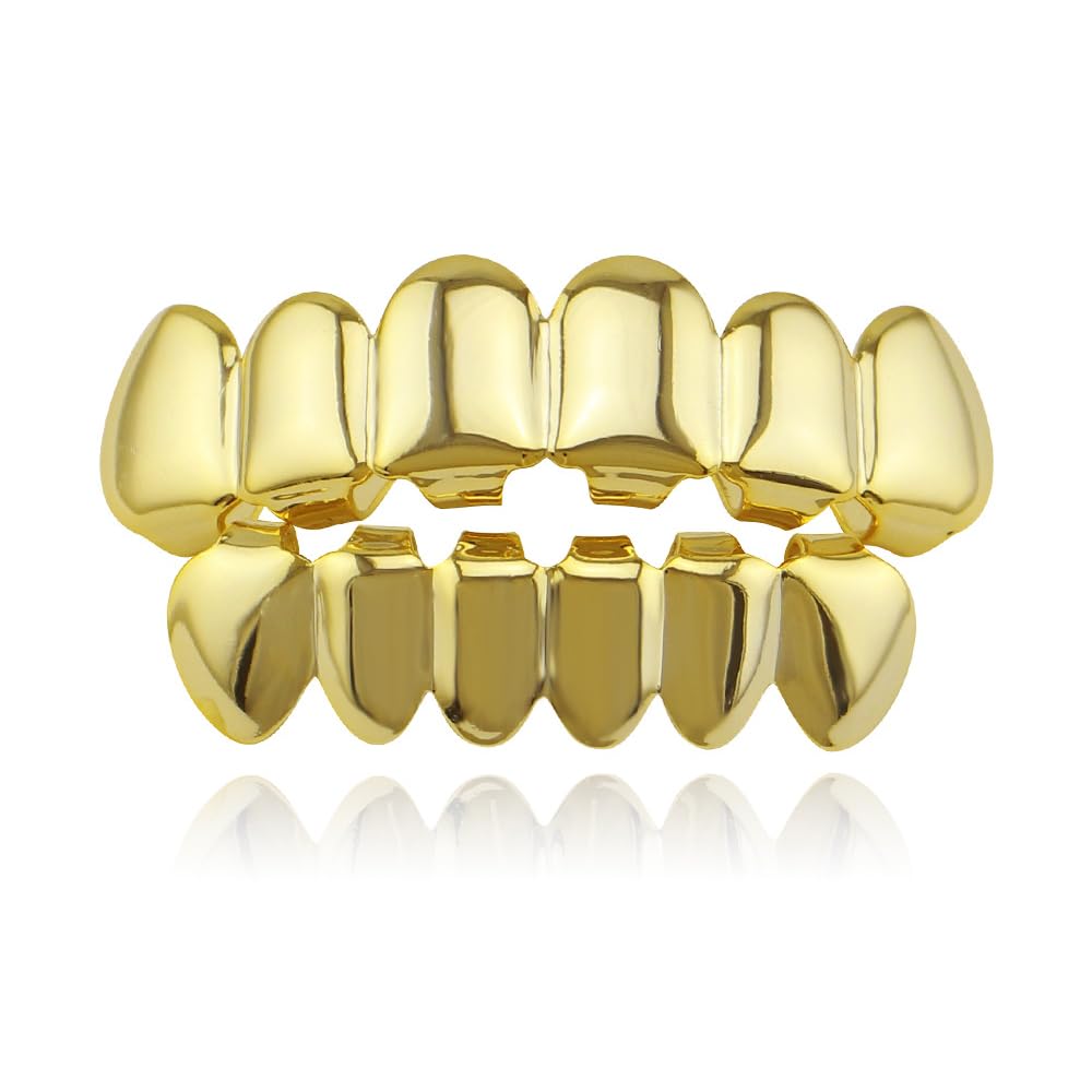 Qiwenr Hip Hop Teeth Grills, Rapper Braces, Bottom Grills, Hip Hop Custom Fit Polished Teeth Grillz