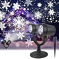 Christmas Double Head Snowflake Projector Light, Outdoor LED Christmas Lights IP65 Waterproof, Rotating Snowflake Lights for Christmas Holiday Party Decoration