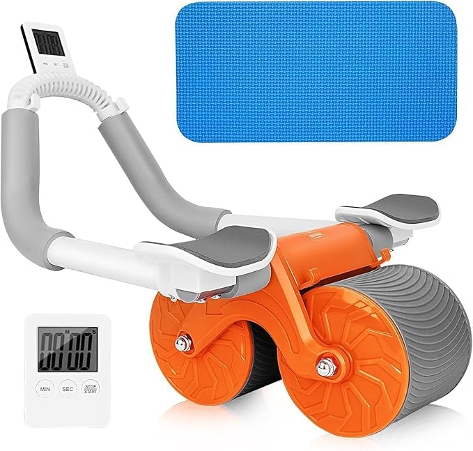 Abs Roller Wheel Workout Automatic Rebound With Elbow Support 2 In 1 Abdominal Wheel, Abs Workout Wheel For Men & Women, Dynamic Core Trainer Plank Exercise Roller with Timer & Phone Stand-image-38