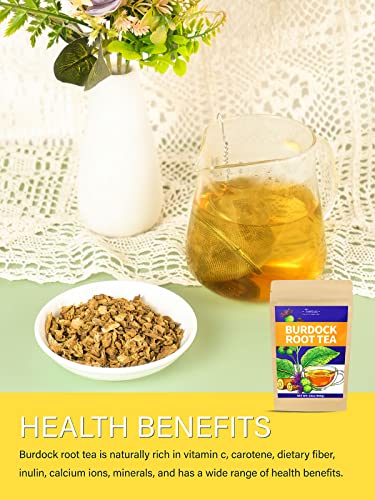Image of TeeLux Burdock Root Tea Loose Leaf, Cut & Sifted, Caffeine Free, 16oz | Smooth & Mild Flavor, No Additives, Natural Herbal Tea for Hot or Iced