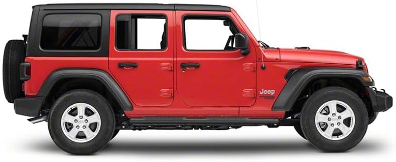 Miniatura 5 de Redrock 4x4 4-Inch Oval Straight Side Step Bars; Textured Black Compatible with 18-22 Jeep Wrangler JL 4-Door