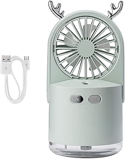 Hieefi Spray De Ventilateur en Brumage Ventilateur De l'eau De Poche Mini Portable Électrique USB Humidificateur De Forme De Chevreuil Y2 (Vert)