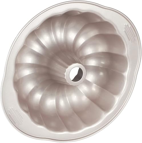 Miniatura 2 de Molde de tubo estriado antiadherente para tartas de acero al carbono resistente de 9 pulgadas, moldes para estanques para hornear con asas para