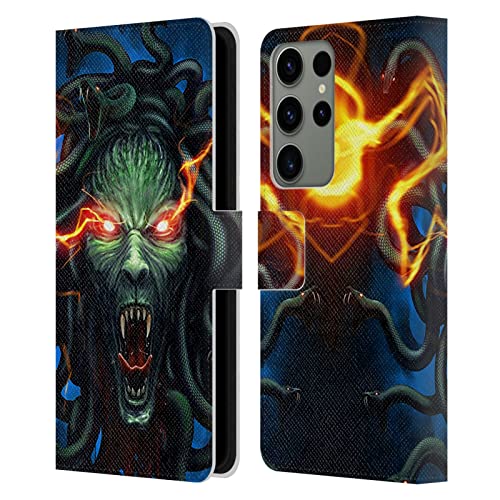 Housse portefeuille cuir Samsung S23 Ultra étui protection antichoc Méduse