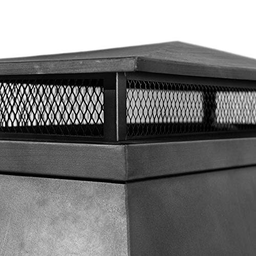 Sunjoy A304001201 Concordia Collection Wood Burning Fireplace, Black - Thumbnail 7