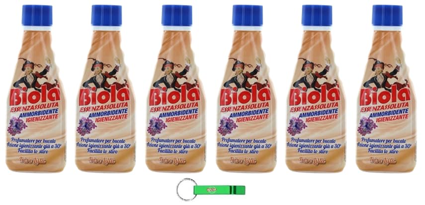 Biolà Essenza Assoluta Profumatore Ammorbidente, deodorante per bucato altamente concentrato, Iris e lilla, cera profumata da 250 ml + portachiavi in omaggio Beni Culinari