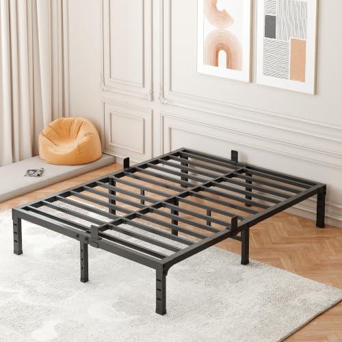 Image of FUIOBYVV California King Bed Frame 14 Inch Tall 3500 lbs Heavy Duty Metal Platform Bed Frame California King Size No Box Spring Needed,Noise Free,Non-Slip,Easy Assembly