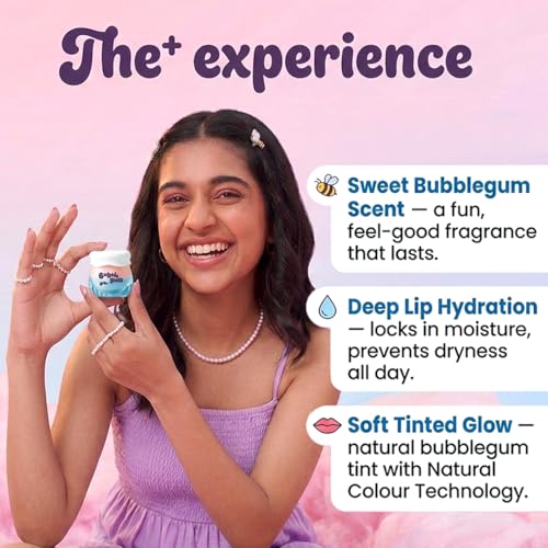 Image of HEY TEEN Bubble Gum Lip Balm Pack of 2 | for Pre-Teens & Teens | Ceramide NP, Carrot Seed Oil & Vitamin B12 | Botanical UV | Deep Moisture | Natural Glossy Finish | Dermatologist Recommended | 8 gm Each