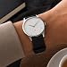 Imagen de diloy Correa de reloj piel minimalista sin costuras 327 Negro 20mm