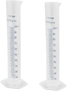 New Lon0167 2 Pcs 100mL Laboratory Solution Liquid Measurement Graduated Cylinder 23cm Height(2 StÃ¼ck 100 ml LaborlÃ¶sung FlÃ¼ssigkeitsmessung Messzylinder 23 cm HÃ¶he