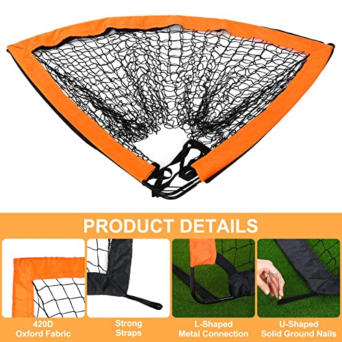 Patikil Portable Soccer Goals, 4X3' Foldable Soccer Net Set Of 2 Folding Soccer Goals For Backyard With Carry Bag For Youth Practice Training Football, Orange #TOP2