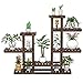 Yaheetech Etagère à Fleurs Support Porte Pot de Plantes en Bois 8 Tablettes 6 Niveaux Présentoire Polyvalent Balcon/Maison/Bureau/Terrasse Marron Rustique 120,5 x 25 x 96,5cm