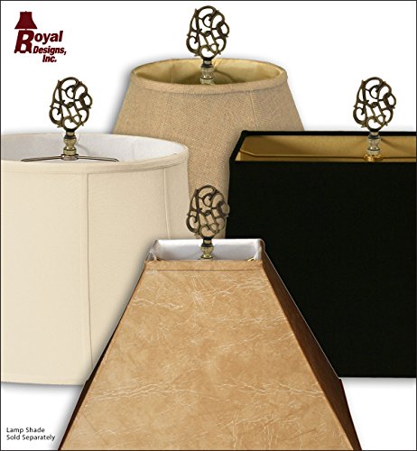 Image of Royal Designs Hand Carved Caste Floral 3 inch Lamp Finial for Lamp Shade, Antique Brass