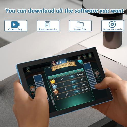 Image of 2 in 1 Android Table 10 Inch with Tablet Case and Stylus Pen Android 15 Tablet 5G WiFi-6 1280 x 800 Full HD IPS Display 6000mAh 64GB ROM + 12GB RAM (4+8 Virtal) 1024GB