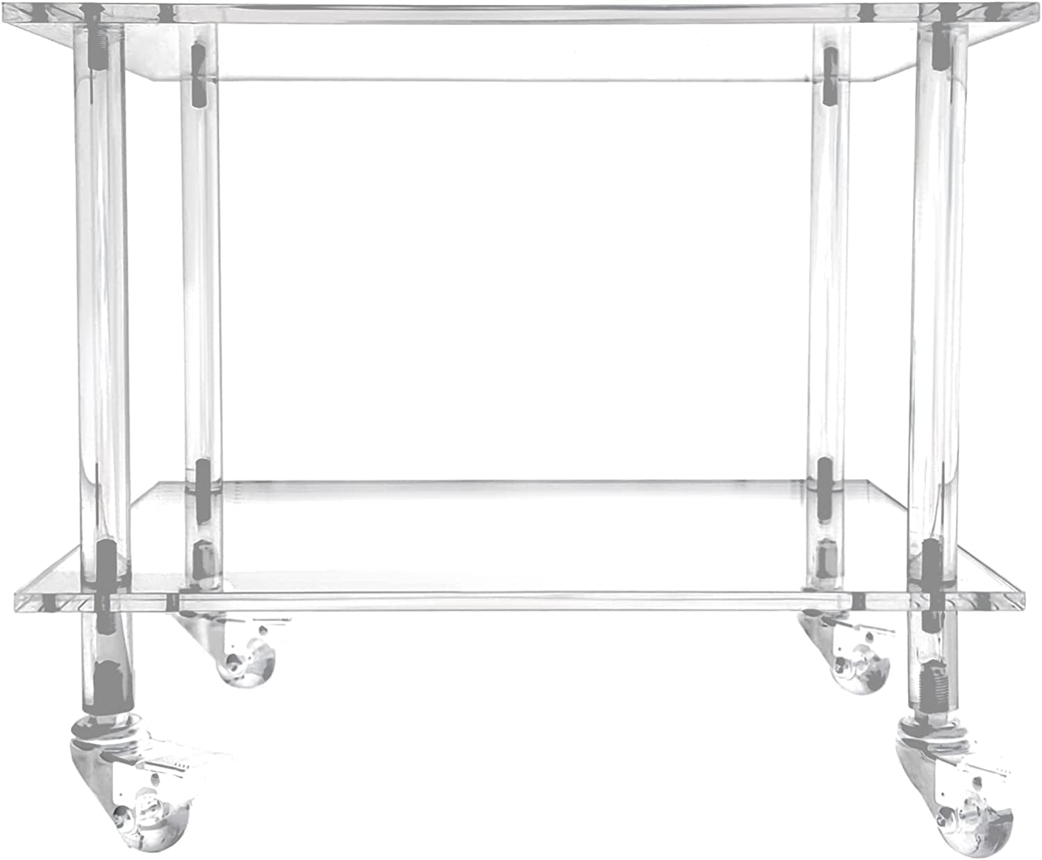 Acrylic Printer Stand - 2Tier Under Desk Printer Table with Wheels