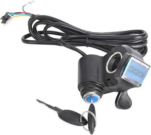 Miniatura 4 de Pantalla de voltaje E, pantalla LCD de acelerador de pulgar E de plástico negro, interruptor de alimentación de voltaje de batería digital con