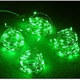 Abkshine 4-Pack 50 Led Green St Patrick's Day String Lights, Battery Operated Portable Green LED Lights for St.Patricks Day Decoration Irish Party Decor(Set of 4, Green Light)